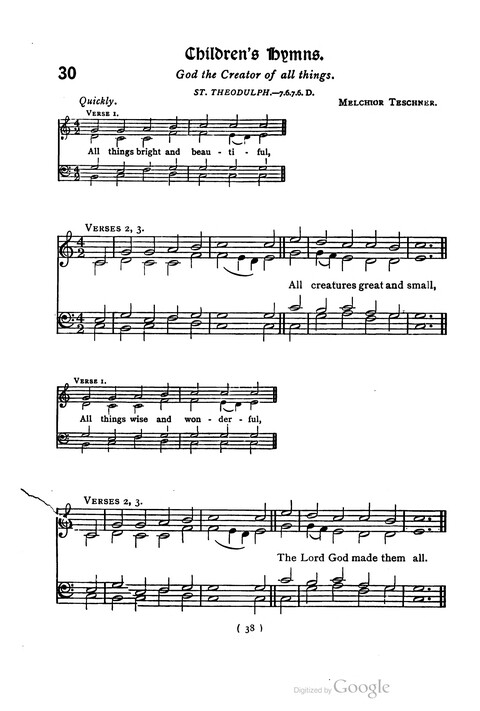 The Day School Hymn Book: with tunes (New and enlarged edition) page 38