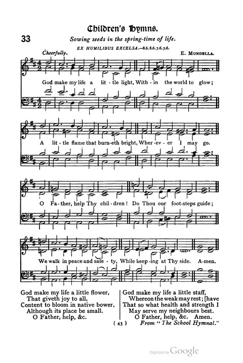The Day School Hymn Book: with tunes (New and enlarged edition) page 43