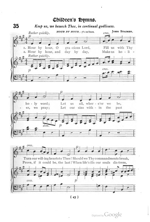 The Day School Hymn Book: with tunes (New and enlarged edition) page 45