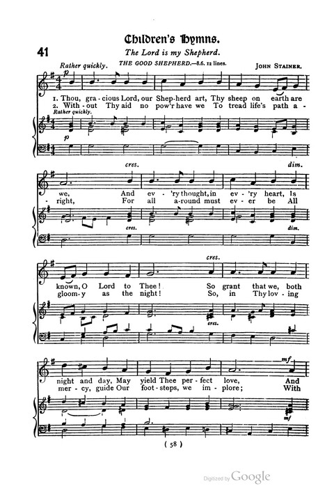 The Day School Hymn Book: with tunes (New and enlarged edition) page 58
