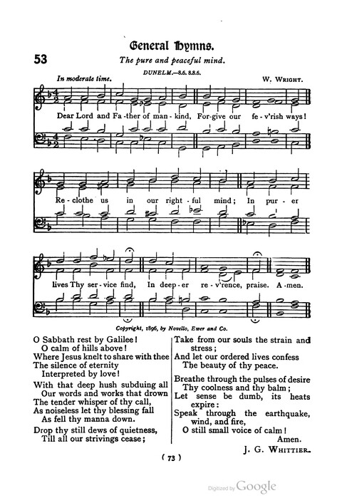 The Day School Hymn Book: with tunes (New and enlarged edition) page 73