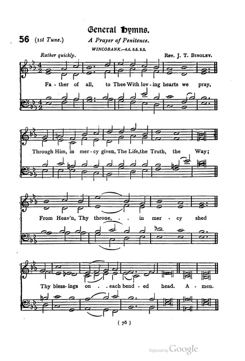 The Day School Hymn Book: with tunes (New and enlarged edition) page 76