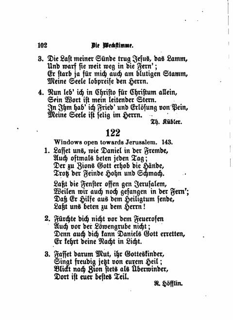 Die Weckstimme: Eine Sammlung geistlicher Lieder für jugendliche Sänger (8th ed.) page 100