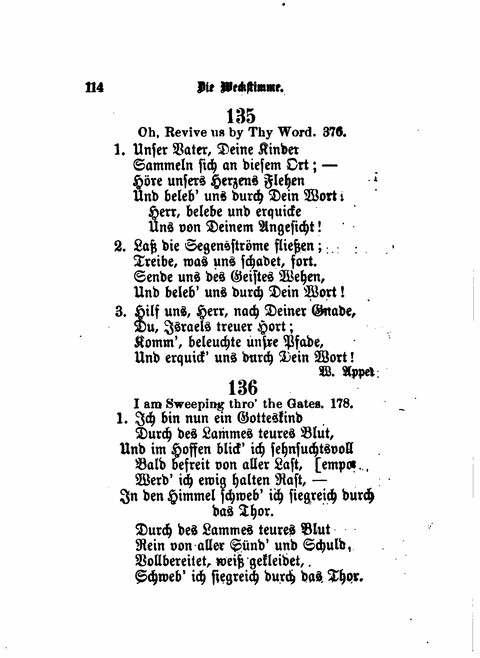 Die Weckstimme: Eine Sammlung geistlicher Lieder für jugendliche Sänger (8th ed.) page 112