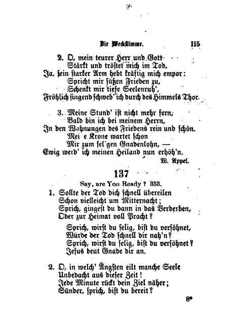 Die Weckstimme: Eine Sammlung geistlicher Lieder für jugendliche Sänger (8th ed.) page 113