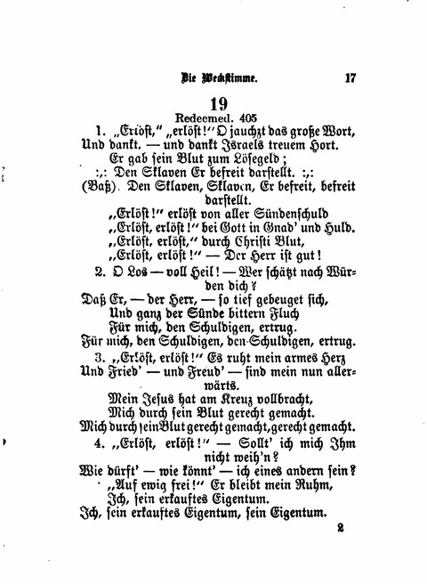 Die Weckstimme: Eine Sammlung geistlicher Lieder für jugendliche Sänger (8th ed.) page 15