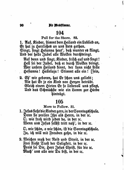Die Weckstimme: Eine Sammlung geistlicher Lieder für jugendliche Sänger (8th ed.) page 88