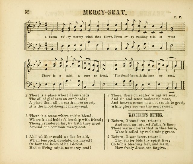 Early Blossoms: a collection of music for Sabbath schools, with rudiments page 52