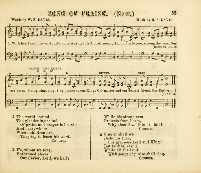 Early Blossoms: a collection of music for Sabbath schools, with rudiments page 55