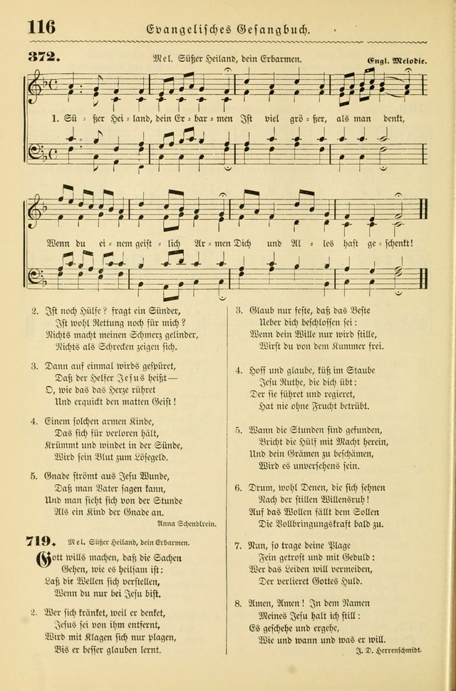 Evangelisches Gesangbuch mit vierstimmigen Melodien: für den öffentlichen und häuslichen Gottesdienst page 116
