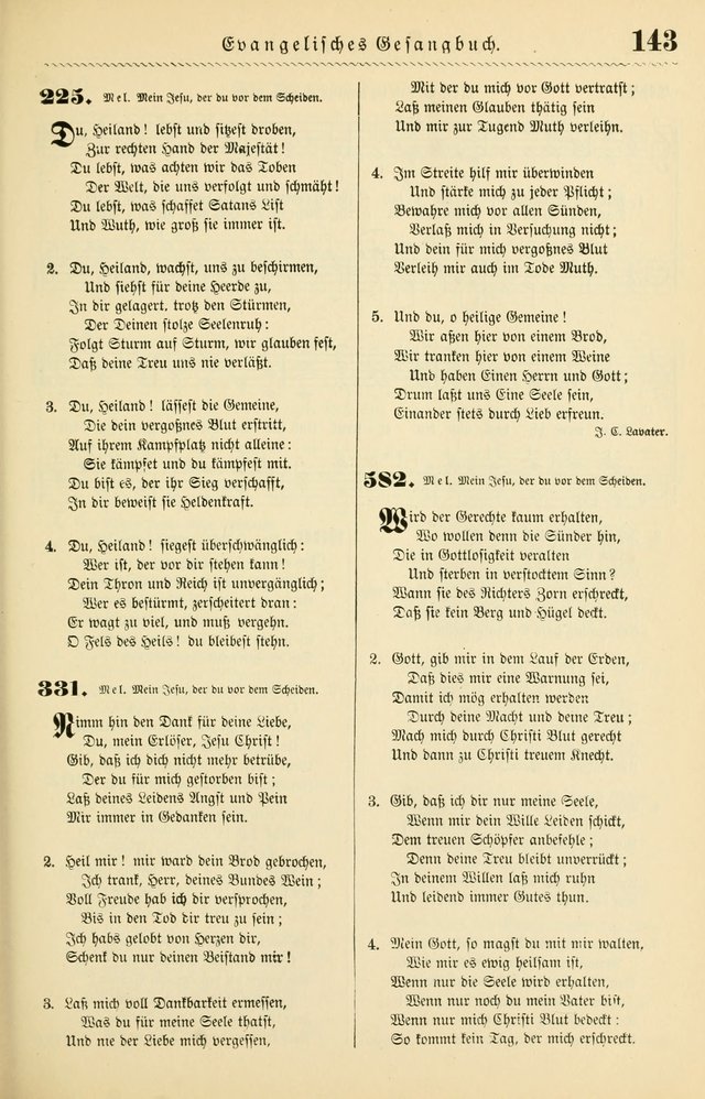 Evangelisches Gesangbuch mit vierstimmigen Melodien: für den öffentlichen und häuslichen Gottesdienst page 143