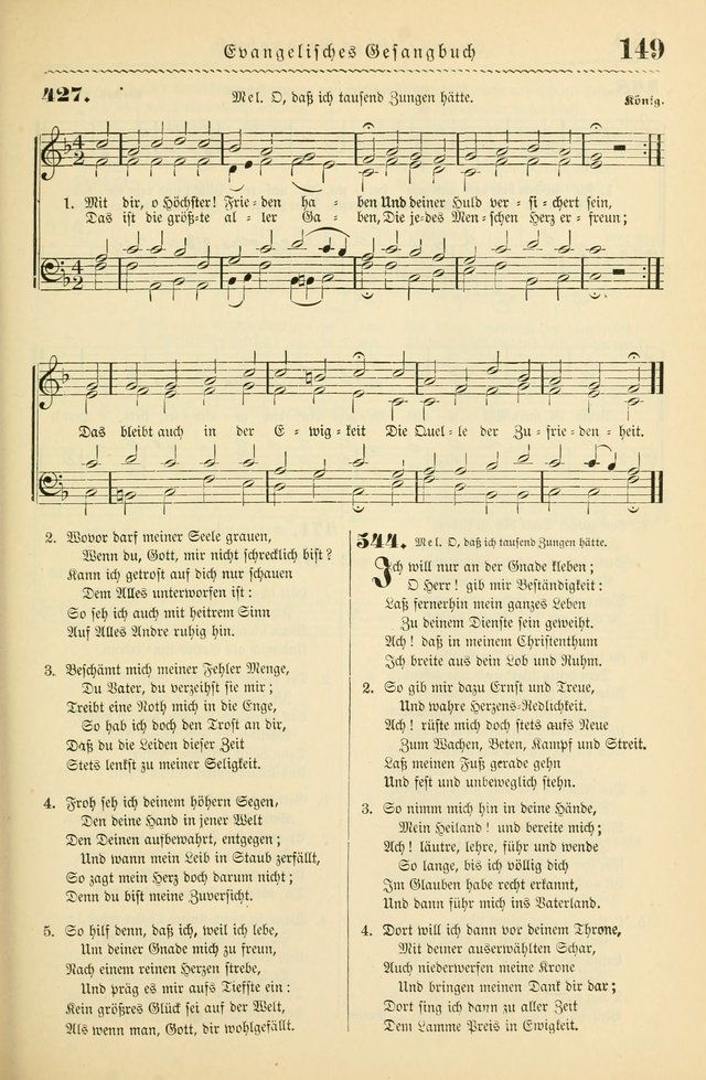 Evangelisches Gesangbuch mit vierstimmigen Melodien: für den öffentlichen und häuslichen Gottesdienst page 149