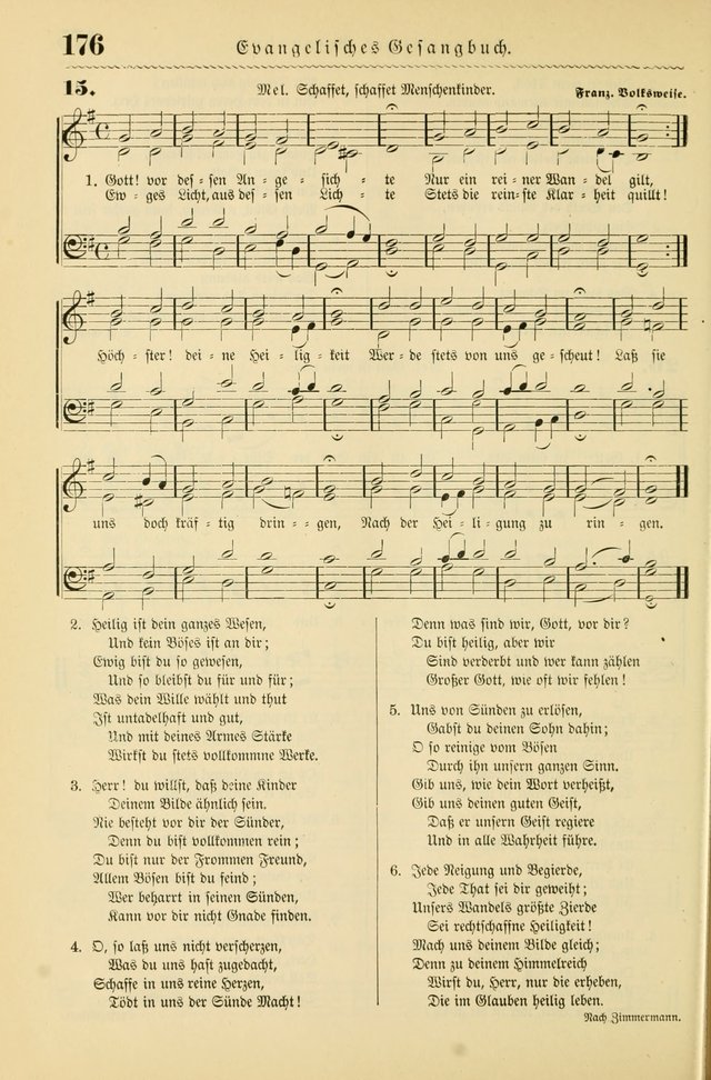 Evangelisches Gesangbuch mit vierstimmigen Melodien: für den öffentlichen und häuslichen Gottesdienst page 176