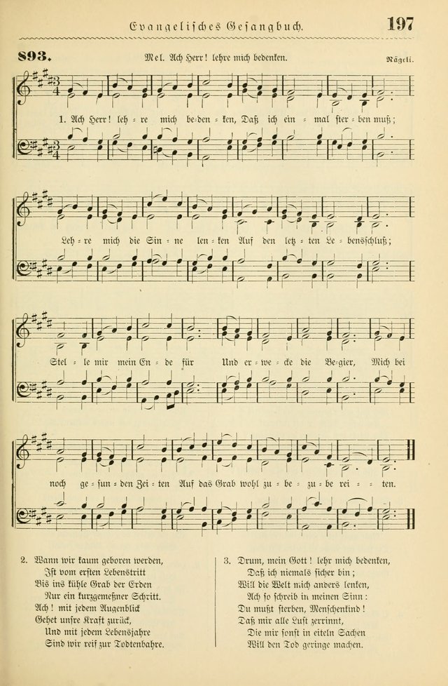 Evangelisches Gesangbuch mit vierstimmigen Melodien: für den öffentlichen und häuslichen Gottesdienst page 197