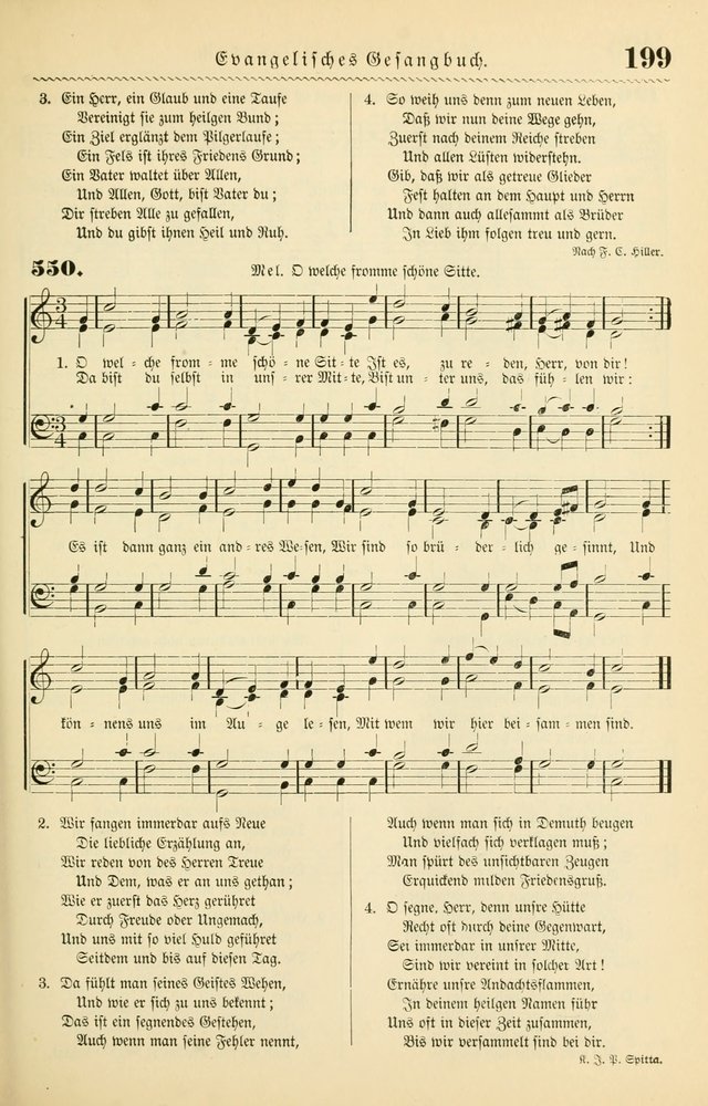 Evangelisches Gesangbuch mit vierstimmigen Melodien: für den öffentlichen und häuslichen Gottesdienst page 199