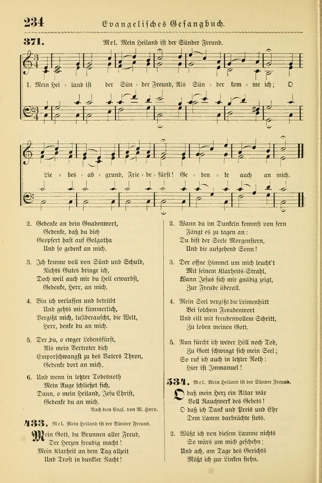 Evangelisches Gesangbuch mit vierstimmigen Melodien: für den öffentlichen und häuslichen Gottesdienst page 234