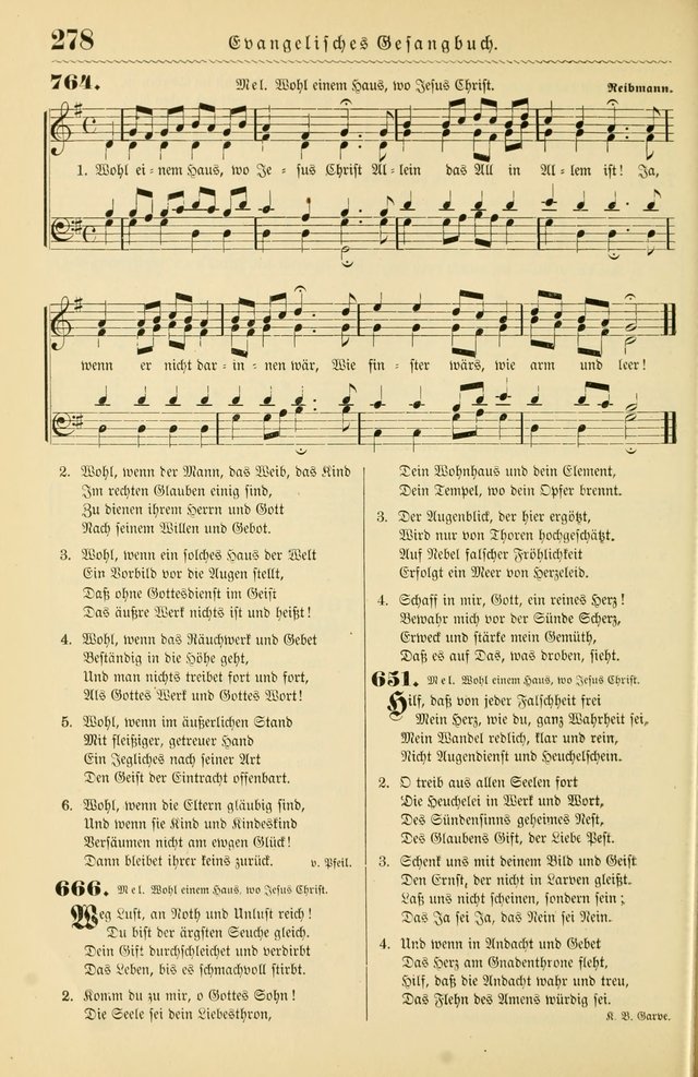 Evangelisches Gesangbuch mit vierstimmigen Melodien: für den öffentlichen und häuslichen Gottesdienst page 278