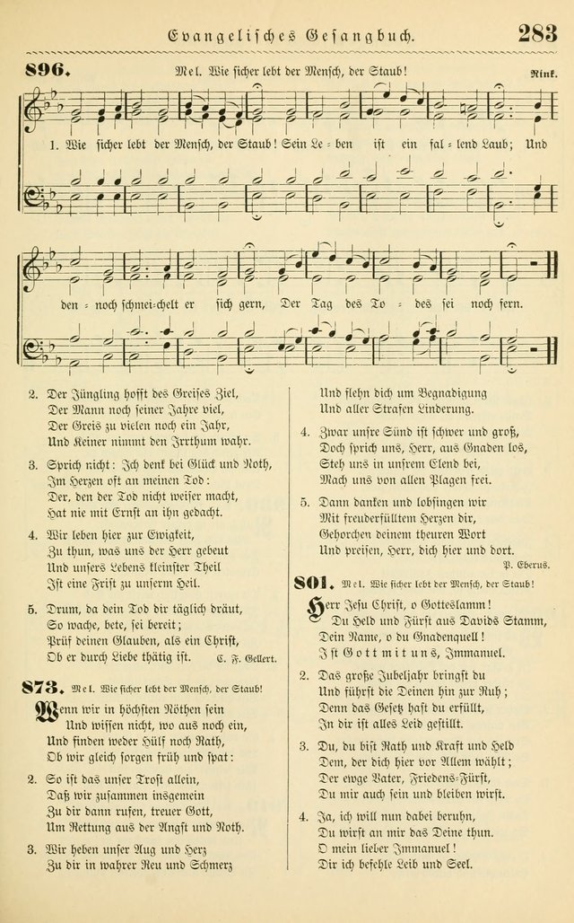 Evangelisches Gesangbuch mit vierstimmigen Melodien: für den öffentlichen und häuslichen Gottesdienst page 283