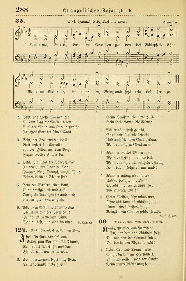 Evangelisches Gesangbuch mit vierstimmigen Melodien: für den öffentlichen und häuslichen Gottesdienst page 288