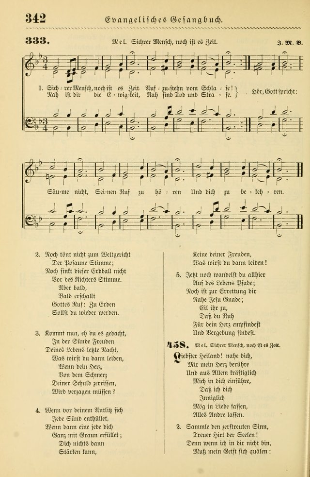 Evangelisches Gesangbuch mit vierstimmigen Melodien: für den öffentlichen und häuslichen Gottesdienst page 342