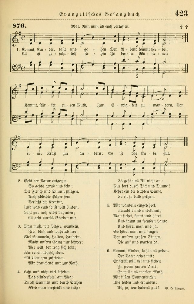 Evangelisches Gesangbuch mit vierstimmigen Melodien: für den öffentlichen und häuslichen Gottesdienst page 423