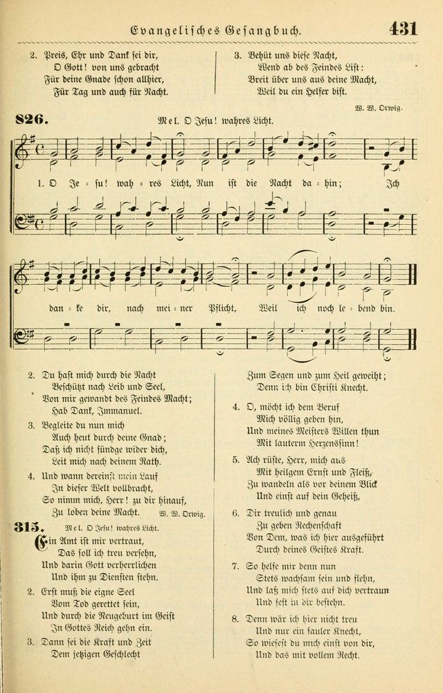 Evangelisches Gesangbuch mit vierstimmigen Melodien: für den öffentlichen und häuslichen Gottesdienst page 431