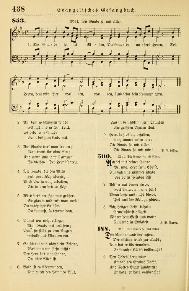 Evangelisches Gesangbuch mit vierstimmigen Melodien: für den öffentlichen und häuslichen Gottesdienst page 438