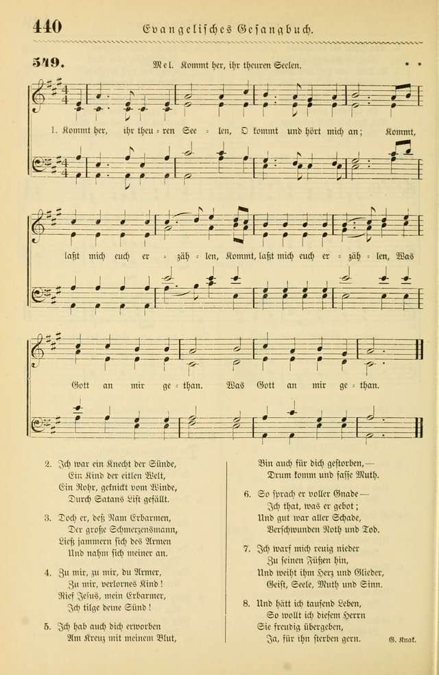 Evangelisches Gesangbuch mit vierstimmigen Melodien: für den öffentlichen und häuslichen Gottesdienst page 440