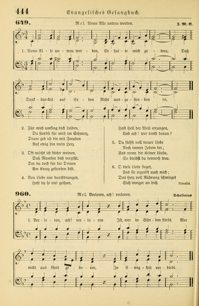 Evangelisches Gesangbuch mit vierstimmigen Melodien: für den öffentlichen und häuslichen Gottesdienst page 444