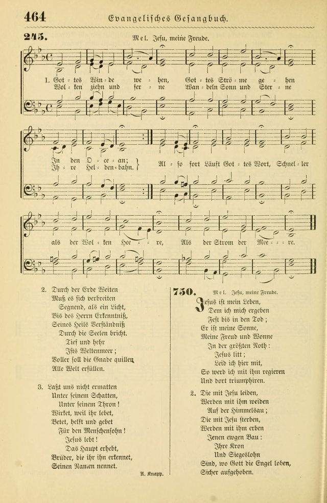 Evangelisches Gesangbuch mit vierstimmigen Melodien: für den öffentlichen und häuslichen Gottesdienst page 464