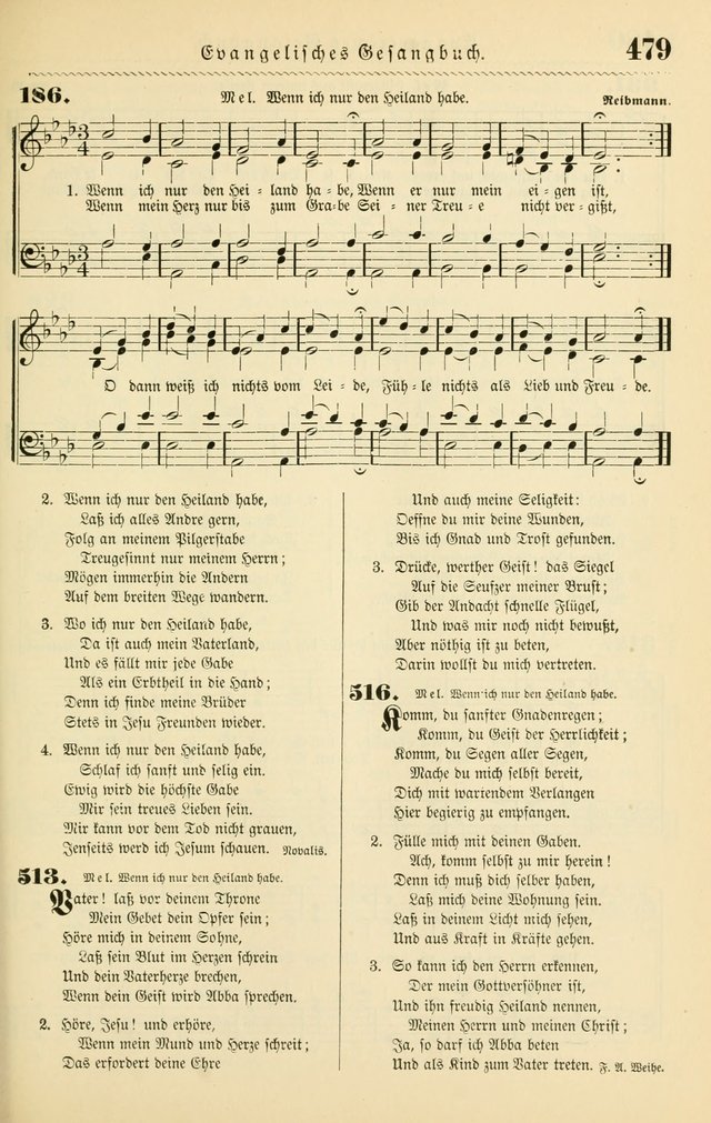 Evangelisches Gesangbuch mit vierstimmigen Melodien: für den öffentlichen und häuslichen Gottesdienst page 479