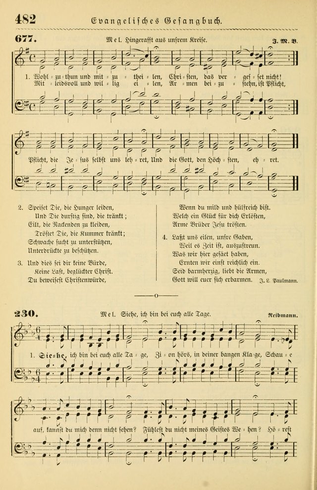 Evangelisches Gesangbuch mit vierstimmigen Melodien: für den öffentlichen und häuslichen Gottesdienst page 482