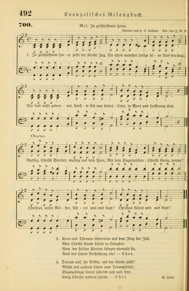 Evangelisches Gesangbuch mit vierstimmigen Melodien: für den öffentlichen und häuslichen Gottesdienst page 492