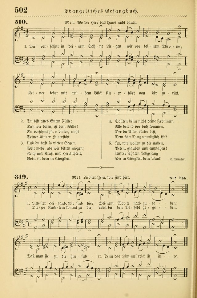 Evangelisches Gesangbuch mit vierstimmigen Melodien: für den öffentlichen und häuslichen Gottesdienst page 502