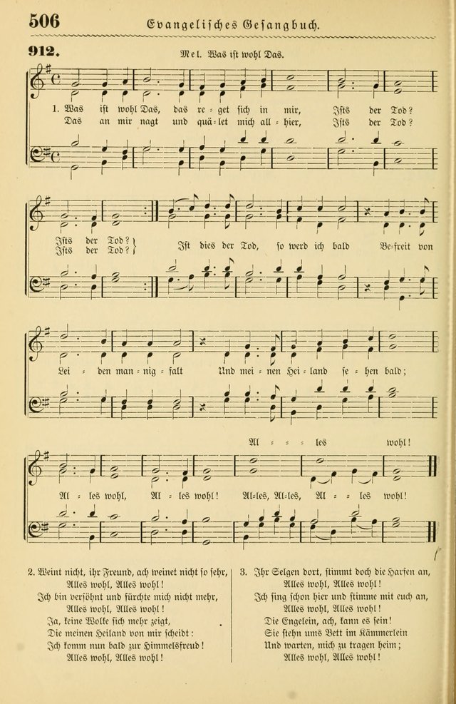 Evangelisches Gesangbuch mit vierstimmigen Melodien: für den öffentlichen und häuslichen Gottesdienst page 506