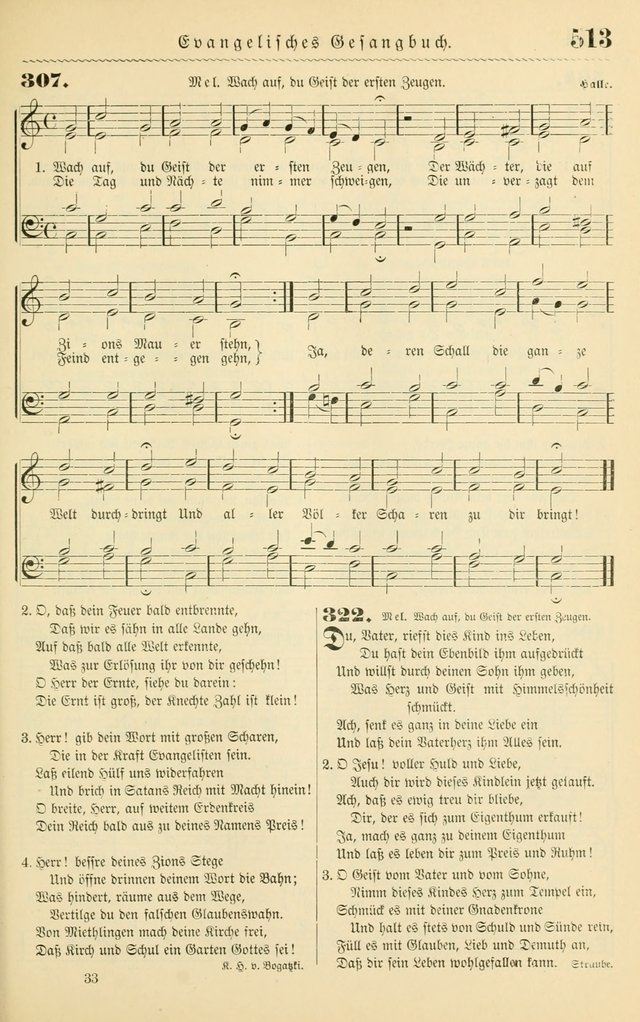 Evangelisches Gesangbuch mit vierstimmigen Melodien: für den öffentlichen und häuslichen Gottesdienst page 513