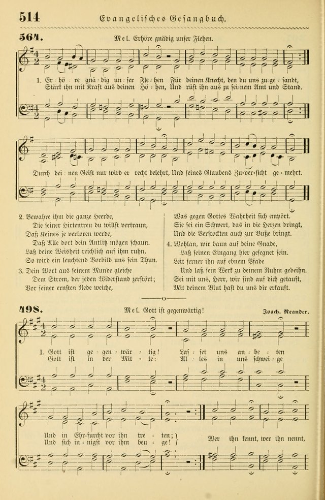 Evangelisches Gesangbuch mit vierstimmigen Melodien: für den öffentlichen und häuslichen Gottesdienst page 514