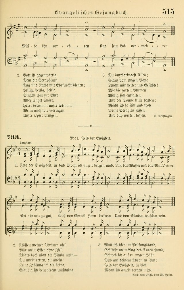 Evangelisches Gesangbuch mit vierstimmigen Melodien: für den öffentlichen und häuslichen Gottesdienst page 515