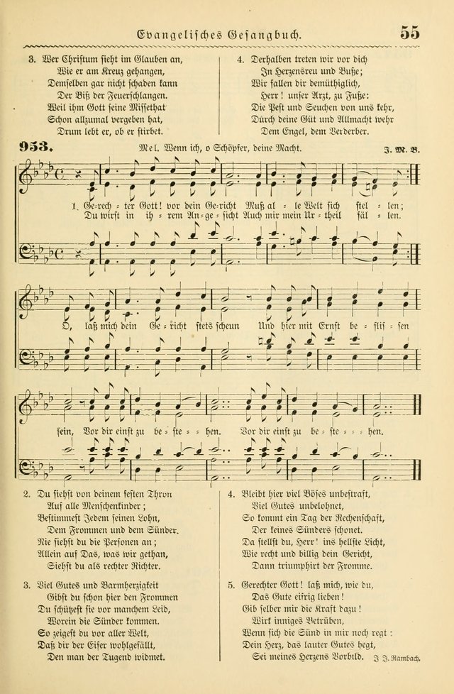 Evangelisches Gesangbuch mit vierstimmigen Melodien: für den öffentlichen und häuslichen Gottesdienst page 55