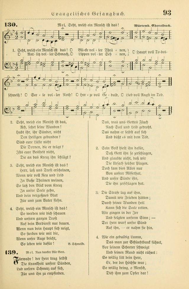 Evangelisches Gesangbuch mit vierstimmigen Melodien: für den öffentlichen und häuslichen Gottesdienst page 93