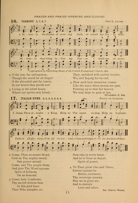 Evangelical Hymnal page 11