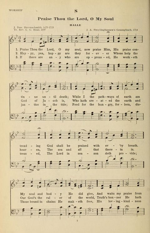 The Evangelical Hymnal page 8