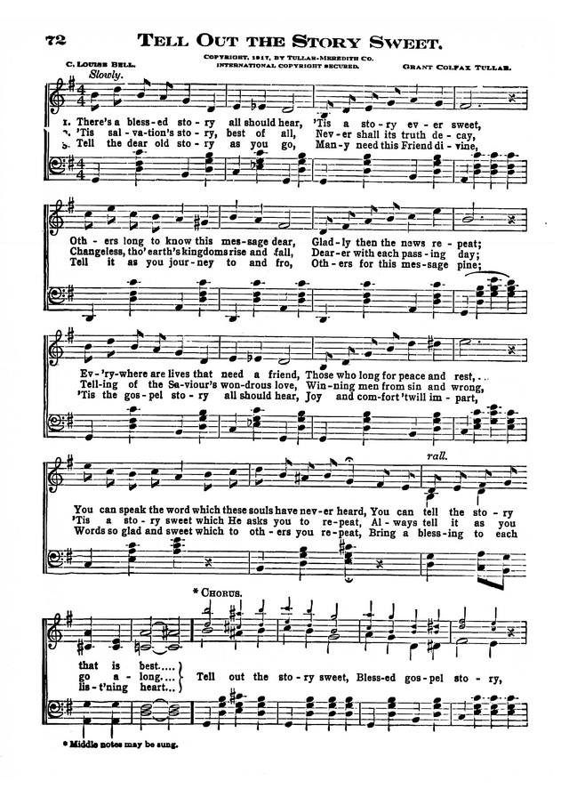 The Excelsior Hymnal page 72
