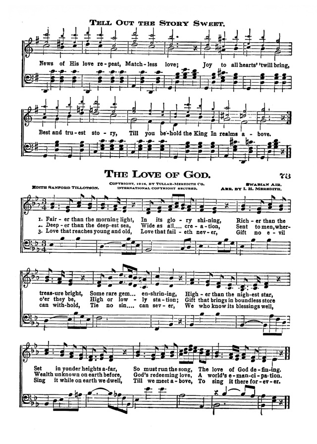 The Excelsior Hymnal page 73