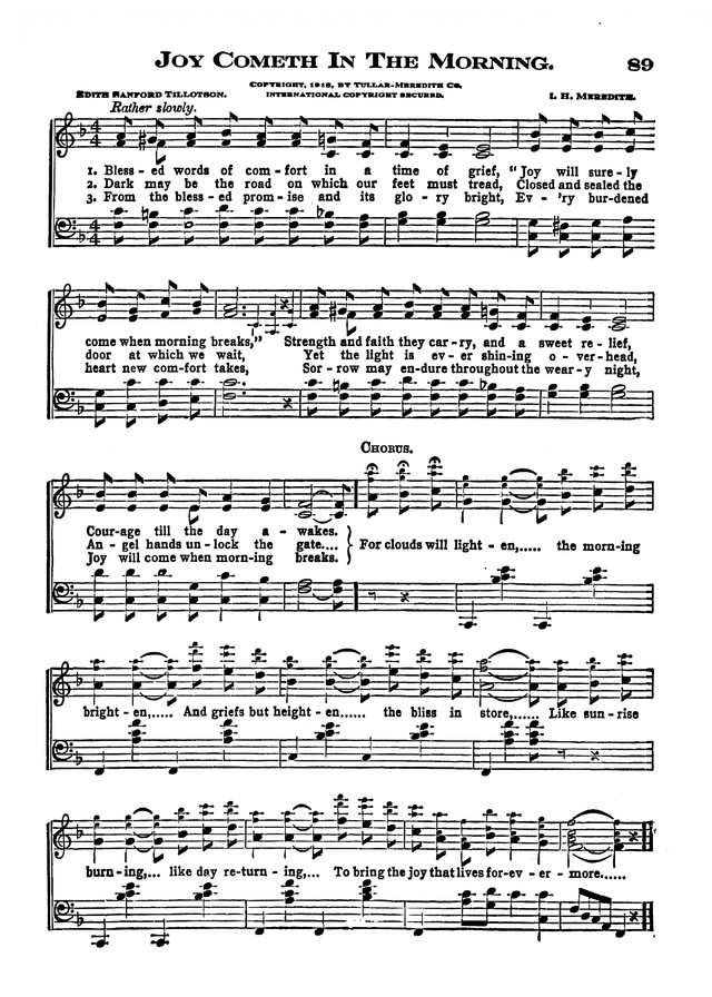 The Excelsior Hymnal page 89