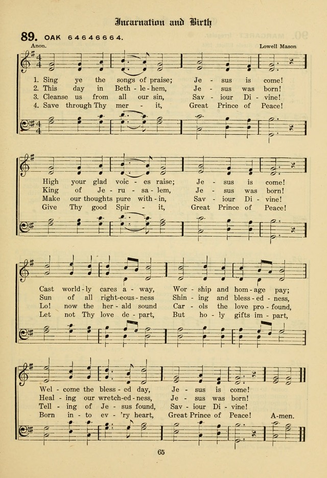 The Evangelical Hymnal page 67