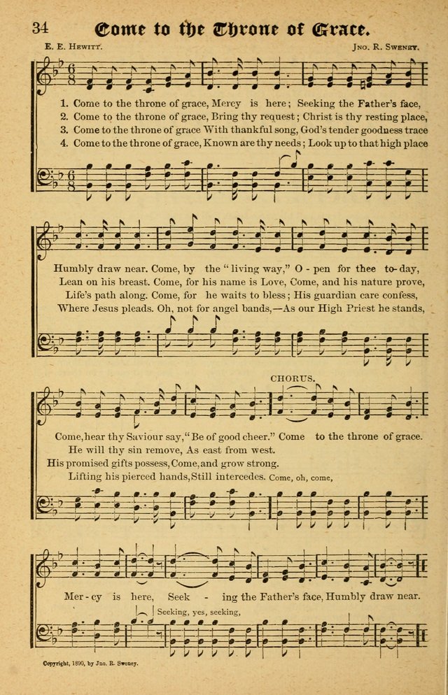 The Emory Hymnal No. 2: sacred hymns and music for use in public worship, Sunday-schools, social meetings and family worship page 34
