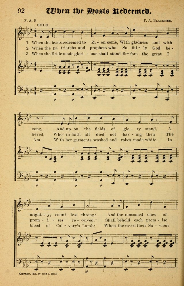 The Emory Hymnal No. 2: sacred hymns and music for use in public worship, Sunday-schools, social meetings and family worship page 92