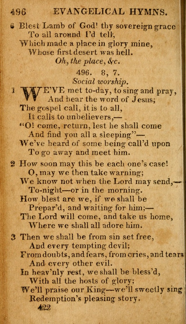 Evangelical Hymns: for private, family, social, and public worship; selected from various authors (3rd ed. enl.) page 422