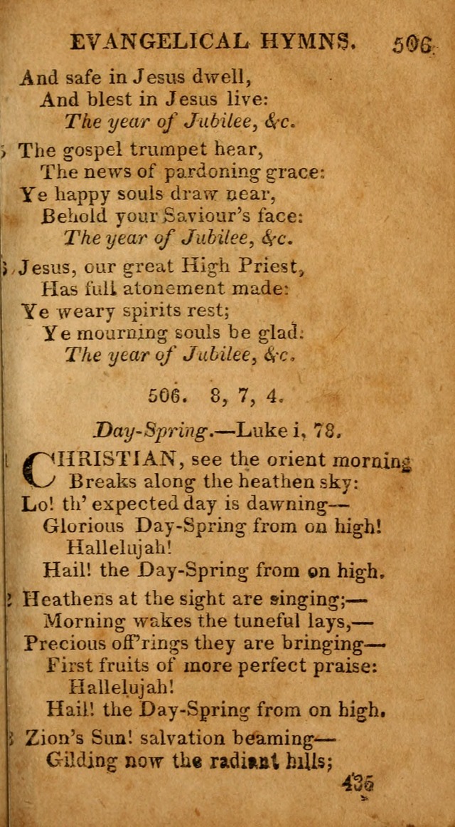 Evangelical Hymns: for private, family, social, and public worship; selected from various authors (3rd ed. enl.) page 435